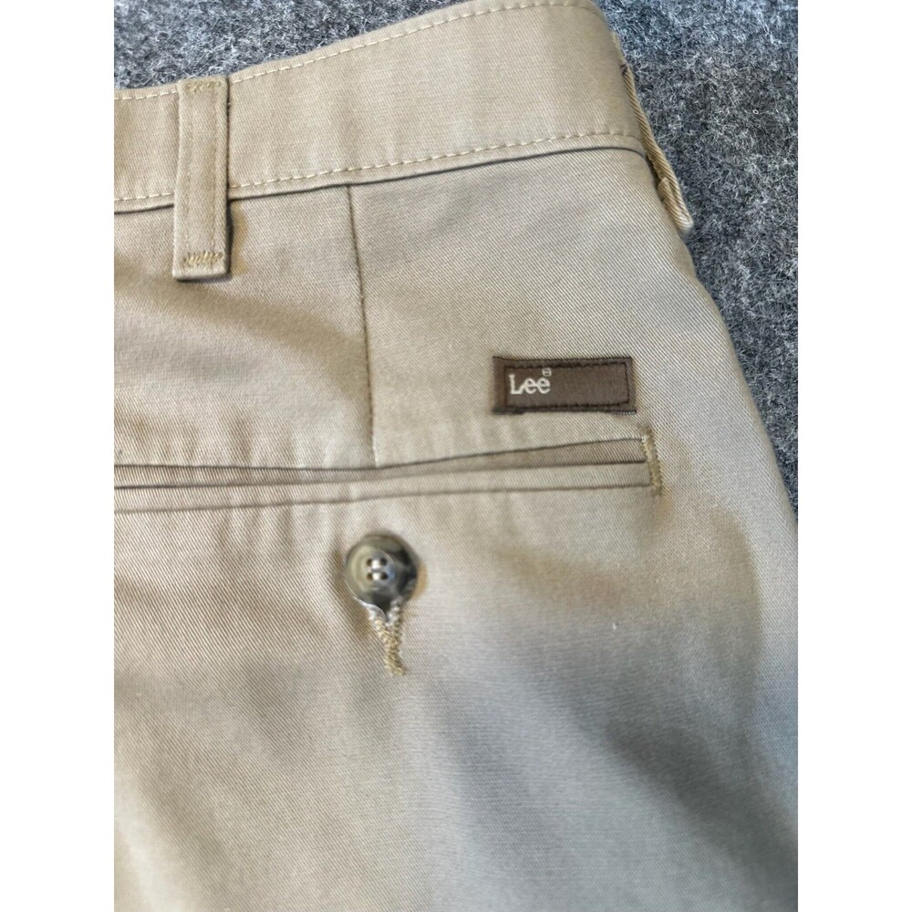Lee Mens Slacks Size 36x29 XL Tan Custom Fit Dress Pants Office Casual Preppy - Picture 4 of 10